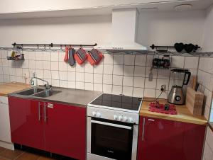Kuchyň nebo kuchyňský kout v ubytování GAMLA LADEN