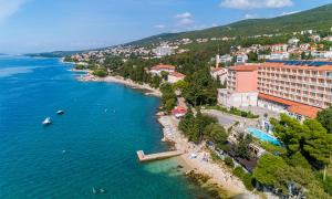an aerial view of a resort and a river at Mediteran Hotel by Aminess in Crikvenica