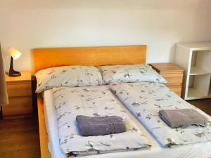 Postel nebo postele na pokoji v ubytování Haus in Murfeld Graz