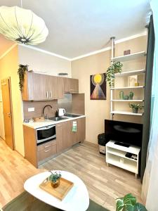 A kitchen or kitchenette at Apartment Jenny - Old Town, Free Private Parking, AC