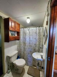 a bathroom with a toilet and a sink at Casa Completa "Casa Macondo" 3BD 2BH 9 Personas in Granada