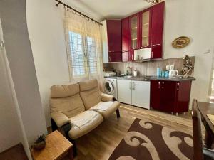 Kuchyň nebo kuchyňský kout v ubytování Feniks apartman