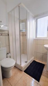 埃爾梅達諾的住宿－Casa Canaria shared house，带淋浴、卫生间和盥洗盆的浴室