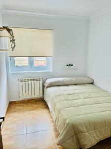 a bedroom with a large bed and two windows at Apartamento en Santander in Santander