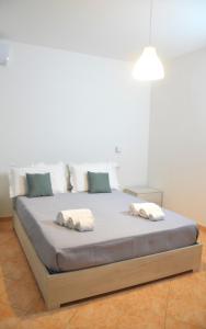 een bed met twee kussens in een kamer bij Il sogno di Rosa in Massa Lubrense