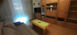 Televízia a/alebo spoločenská miestnosť v ubytovaní Pedestrian Street Apartment