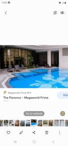 een screenshot van een hotelhomepage met een zwembad bij Grand Canal Penthouse! in Manilla