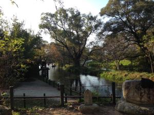 a body of water with a fence next to a river at Nakanoyu Onsen Ryokan - Vacation STAY 06670v in Matsumoto