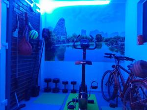 a room with bikes and a picture of a river at Dolores in Tešanj