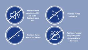 een set van vier cirkels met verschillende tekens voor de Spelen bij Refúgio Rústico-C/ Piscina-No Alto da Colina-SH015 in Igarassu