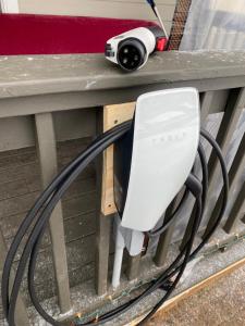 a router sitting on top of a bench at Amazing Mountain Views Lake Placid & 1980 Olympic Center in Lake Placid