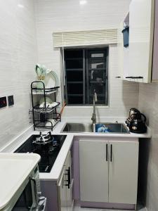 Kuchyň nebo kuchyňský kout v ubytování WHITEFIELD LUXURY APARTMENT