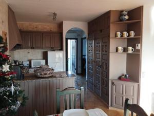 a kitchen with a christmas tree on the counter at Bella Terra in L'Ampolla