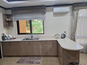 a kitchen with a sink and a window at La Dolce Vita Villa in Santa Rosa +5 photos