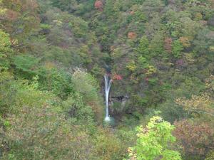 an aerial view of a waterfall in the middle of a forest at Rakuten STAY VILLA Nasu Villa Type Capacity of 10 persons in Nasu-yumoto