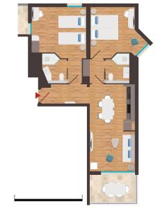 um plano de uma casa com um floorplan em Residence de Tourisme Ajaccio Amirauté em Ajaccio