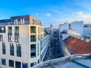 a view of a city street from a building at Hauptbahnhof Boutique Rooms - Virtual Reception & Self-Checkin in Vienna