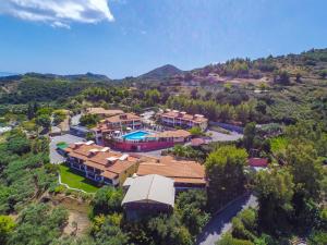 an aerial view of a house with a pool at Sea View Village in Vasilikos