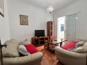 a living room with two couches and a television at Aceró Home in Los Llanos de Aridane