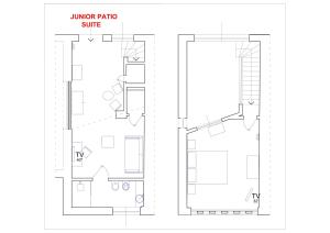 a floor plan of a kitchen and a bathroom at Borgo Il Poggiaccio Residenza d'Epoca in Sovicille