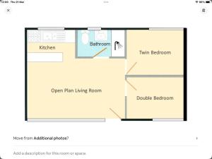 a screenshot of a diagram of a room at Chalet 77, Kings Chalet park,Cromer,North Norfolk. in Cromer