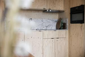 Kuchyň nebo kuchyňský kout v ubytování Hello Zeeland - Tiny House Zeeuwse Liefde 12