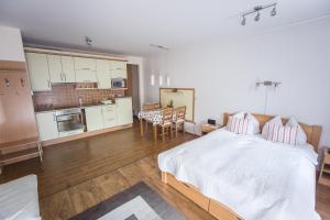 Kuchyň nebo kuchyňský kout v ubytování Atmoszféra Apartman