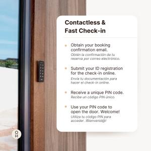 a sign on a door that says fast check in at Los Olivos Apartments by Olala Homes in Seville