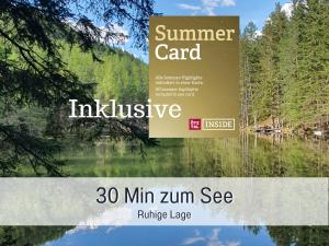 a flyer for a summer camp with a picture of a lake at Elke`s Ötztal Apartments in Längenfeld