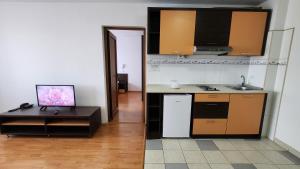 Kuchyň nebo kuchyňský kout v ubytování Arion Hotel