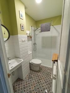 a bathroom with a shower and a toilet and a sink at Estudio LA paradise in Torremolinos