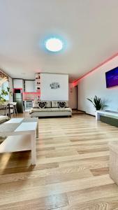 Televizorius ir (arba) pramogų centras apgyvendinimo įstaigoje NeriesResort 3 Rooms Suite iN Centrum