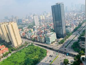 an aerial view of a city with tall buildings at Gem Apartment - VinCom D'Capitale Ha Noi in Hanoi