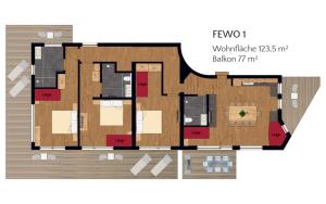 Plan piętra w obiekcie Ferienhof Ausserbrente