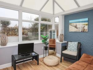 Televiisor ja/või meelelahutuskeskus majutusasutuses Gwen Y Wawr