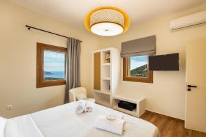 TV a/nebo společenská místnost v ubytování Lithos Luxury Pool Villa