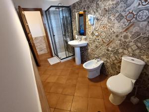 a bathroom with a toilet and a sink at Abbentu in Zafferana Etnea