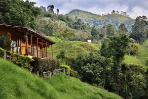 a house on the side of a hill at Ecoresort Gran Azul in Salento