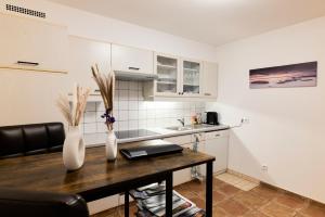 Kuchyňa alebo kuchynka v ubytovaní Stilvolle Gartenterrassenwohnung mitten in Bregenz + 20 fotografií