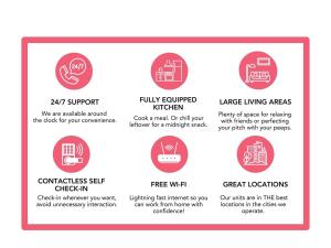 a brochure for a manufacturing company with a diagram at Stunning Westgate CozySuites by stadium with pool 8 in Glendale