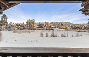 a view of a snow covered field with trees and houses at Nice Home In Vrådal With Kitchen in Vradal