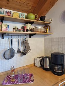 Kuchyň nebo kuchyňský kout v ubytování graublau + 22 fotografií