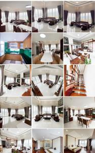 a collage of different photos of a living room at Homestay Hạ Long VIP in Ha Long