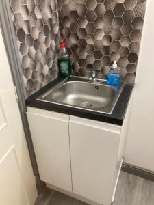 a sink with two bottles on top of it at Abingdon Lodge & Suit in Ryde +26 photos
