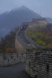 una vista de la gran pared de porcelana en Relax Homestay at the foot of the Great Wall en Huairou