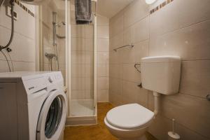 a bathroom with a toilet and a washing machine at Casa ‘Crystal’ in Novigrad Istria +13 photos