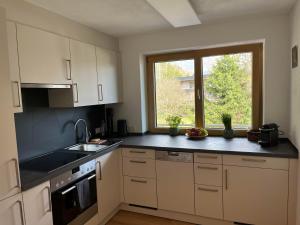 Kuchyň nebo kuchyňský kout v ubytování Apartment Bergblick