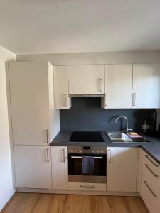 Kuchyň nebo kuchyňský kout v ubytování Apartment Bergblick