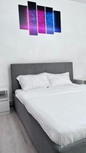 Postel nebo postele na pokoji v ubytování Summer Vibe - Apartament la curte