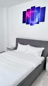Postel nebo postele na pokoji v ubytování Summer Vibe - Apartament la curte